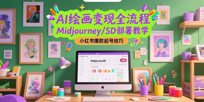 （15324期）AI绘画变现全流程，Midjourney/SD部署教学，小红书爆款起号技巧-网创前栈