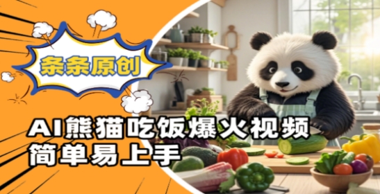 Ai熊猫吃饭爆火视频，条条原创，简单易上手-网创前栈