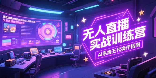 （15315期）无人直播实操训练营，从设备搭建到话术，AI系统五代操作指南(7月更新)-网创前栈