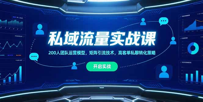 （15403期）私域流量实战课，200人团队运营模型，矩阵引流技术，高客单私聊转化策略-网创前栈