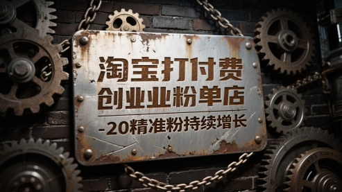 淘宝打付费创业粉单店每天稳定10-20精准粉持续增长【揭秘】-网创前栈