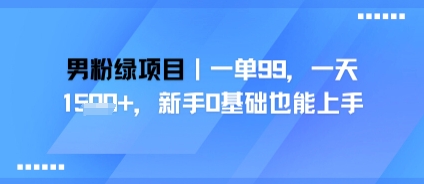 男粉绿项目，一单99，新手0基础也能上手，刚需稳定-网创前栈