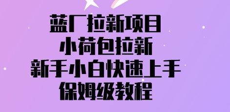 蓝厂拉新项目，小荷包拉新，新手小白快速上手，保姆级教程-网创前栈