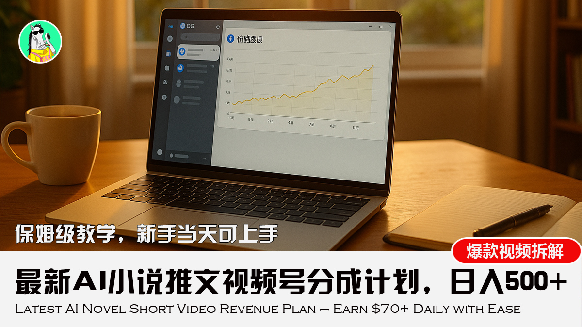 （15614期）最新AI小说推文视频号分成计划，新手小白也能当天日入500+教程-网创前栈
