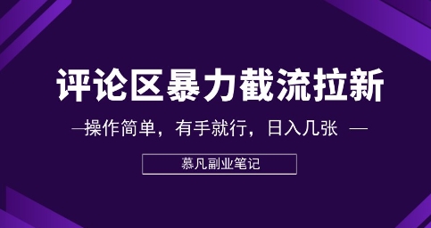 评论区暴力截流拉新：捡钱项目，操作简单，有手就行，日入几张-网创前栈