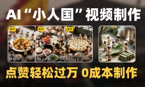 爆款1000W+播放微缩景观迷你小人国AI视频0成本制作全流程教学-网创前栈