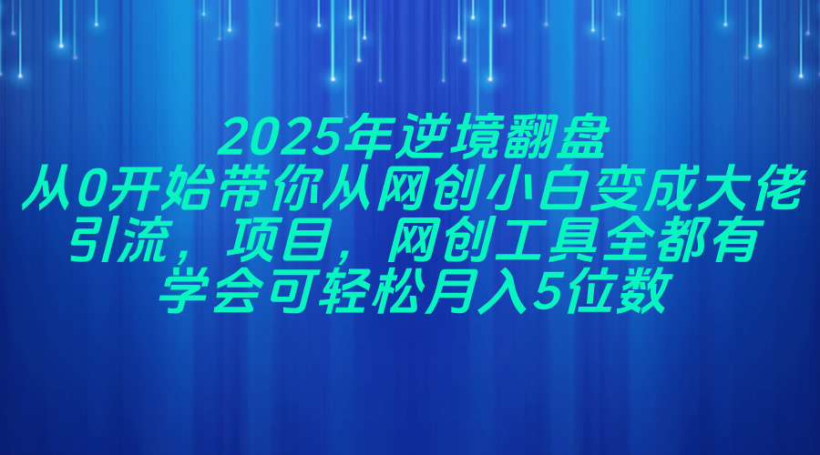 （14473期）2025年逆境翻盘，从0开始带你从网创小白变成大佬，引流，项目，网创工…-网创前栈