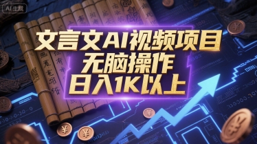 文言文AI视频项目，无脑操作，日入1K以上-网创前栈
