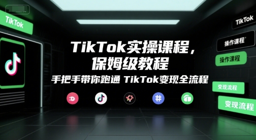 TikTok实操课程，保姆级教程，手把手带你跑通TikTok变现全流程-网创前栈