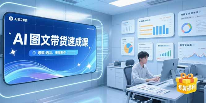 （15416期）AI图文带货速成课，养号引流秘籍，爆款选品策略，美图制作全流程-网创前栈