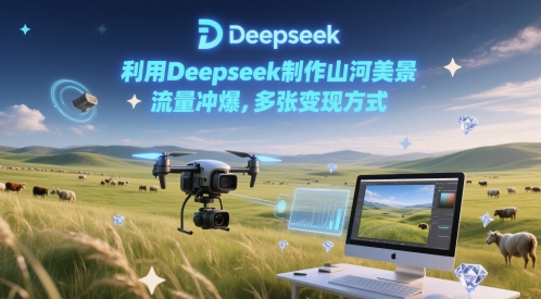利用Deepseek制作山河美景，流量冲爆，多张变现方式-网创前栈