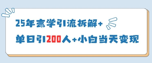 25年国学引流拆解+单日引200人+小白当天就能变现-网创前栈