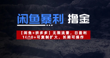 闲鱼暴利撸金无限流量，日盈利几张，可复制扩大，长期可操作-网创前栈